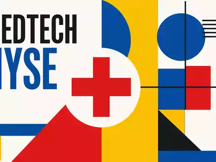 Becton Dickinson Medizintechnik Sektor als geometrisches Bauhaus Poster mit NYSE Typografie, ISIN US0718131099 - Foto: THN