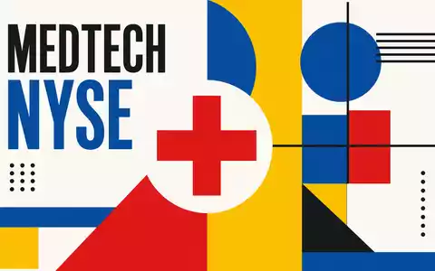 Becton Dickinson Medizintechnik Sektor als geometrisches Bauhaus Poster mit NYSE Typografie, ISIN US0718131099 - Foto: THN