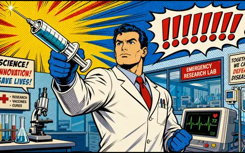 Becton Dickinson Medizintechnik als buntes Pop Art Comic mit Wissenschaftler Held, ISIN US0718131099 - Foto: THN