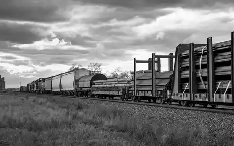 Berkshire Hathaway (B) Güterzug ISIN US0846707026 – Schwarzweiß-Reportage einer Frachtbahn im amerikanischen Midwest - Foto: THN