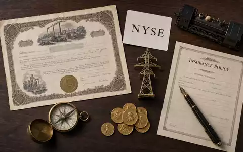 Berkshire Hathaway (B) Aktie ISIN US0846707026 – Flatlay mit Zertifikat Lokomotive Versicherungspolice - Foto: THN
