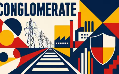 Berkshire Hathaway (B) Konglomerat ISIN US0846707026 – Bauhaus-Poster geometrisch mit Industrie und Energie - Foto: THN