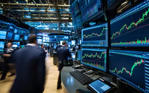 Berkshire Hathaway (B) NYSE-Handelsplatz ISIN US0846707026 – Editorial-Foto vom Trading-Floor mit sektorspezifischen Konglomerat-Charts - Foto: THN