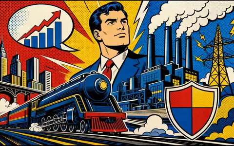 Berkshire Hathaway (B) Industrie-Imperium ISIN US0846707026 – Pop-Art-Comic mit Lokomotive Fabrik und Energie - Foto: THN