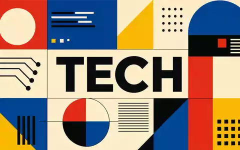 Bechtle AG im Bauhaus-Stil geometrisches Poster für den IT-Sektor mit TECH-Schriftzug, Aktie DE0005158703 - Foto: THN