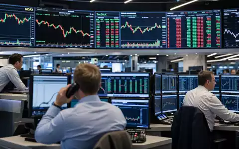 Bechtle AG MDAX-Aktie DE0005158703 im Frankfurter Börsen-Editorial mit Händlern und TecDAX-Chartanzeigen an Monitoren - Foto: THN
