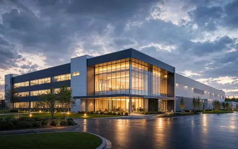 Architektur-Render zeigt die Baxter International Inc. Medizintechnik-Produktionsstätte des NYSE-Unternehmens mit ISIN US0673431090 - Foto: THN