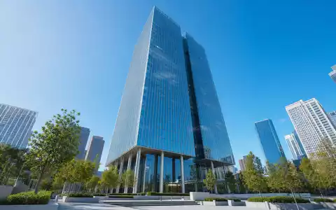 CenterPoint Energy Inc. modernes Hochhausgebäude als photorealistisches 3D-Architekturrender in Houston, ISIN US15189T1079 - Foto: THN