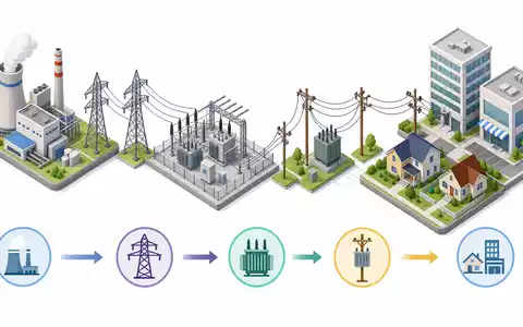 CenterPoint Energy Inc. isometrische 3D-Wertschöpfungskette von Stromerzeugung bis Verteilung an Kunden, ISIN US15189T1079 - Foto: THN