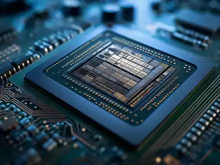 Hewlett Packard Enterprise US42824C1099 Makroaufnahme eines Serverprozessor-Chips auf grüner Leiterplatte mit goldenen Leiterbahnen - Foto: THN