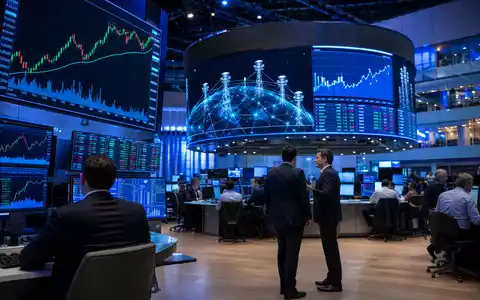 SBA Communications (ISIN US78410G1040) wird an der Börse gehandelt, dargestellt durch dieses Trading-Floor-Editorial mit Netzwerkgrafiken - Foto: THN