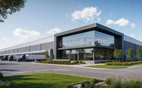 Architektur-Render eines modernen Logistikzentrums veranschaulicht Ahold Delhaize NL0011794037 und dessen Vertriebsinfrastruktur im internationalen Lebensmitteleinzelhandel - Foto: THN