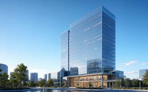 Architektur-Render eines gläsernen Bürohochhauses illustriert symbolisch den Unternehmenssitz von Allianz SE, ISIN DE0008404005, im Depot - Foto: THN
