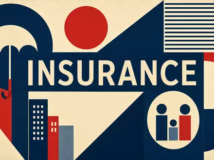 Bauhaus-Poster mit Schriftzug INSURANCE steht sinnbildlich für die Branche von Allianz SE, ISIN DE0008404005 - Foto: THN