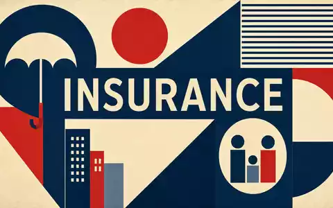 Bauhaus-Poster mit Schriftzug INSURANCE steht sinnbildlich für die Branche von Allianz SE, ISIN DE0008404005 - Foto: THN