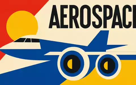 Airbus SE (NL0000235190) gestaltet ein geometrisches Bauhaus-Poster mit Sektor-Schriftzug AEROSPACE in kräftigen Farben - Foto: THN