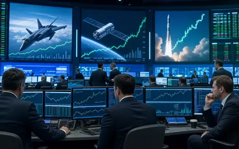 Airbus SE (NL0000235190) inszeniert ein Börsen-Editorial mit Trading-Floor und Luftfahrt-Branchencharts auf Bildschirmen - Foto: THN