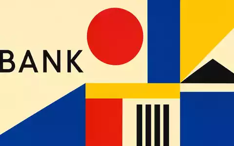 Deutsche Bank AG (DE0005140008) Bauhaus-Poster präsentiert geometrische Formen, Sektor-Schriftzug BANK symbolisiert Finanzbranche - Foto: THN