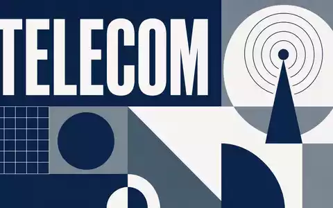 Deutsche Telekom AG (DE0005557508) symbolisiert die Telekommunikationsbranche in diesem geometrischen Bauhaus-Poster mit Funkmast-Motiv - Foto: THN