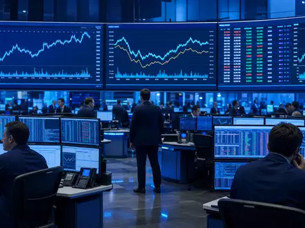 Deutsche Telekom AG (DE0005557508) notiert im DAX an der Xetra-Börse, symbolisiert durch belebten Trading-Floor - Foto: THN