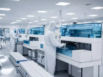 Modernes Diagnostiklabor von DiaSorin S.p.A., ISIN IT0003497168, zeigt präzise Biotech-Produktion und klinische Fertigung - Foto: THN