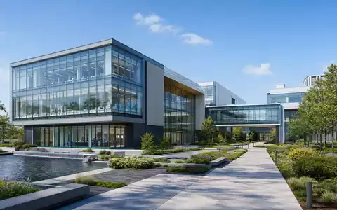 Architektur-Render eines modernen Biotech-Forschungscampus, repräsentiert Innovationskraft von DiaSorin S.p.A., ISIN IT0003497168, zeitgemäß gestaltet - Foto: THN