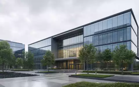 Architektur-Render eines modernen BĂŒrohauptsitzes visualisiert Unternehmensstandort von Amplifon S.p.A., ISIN IT0004056880, Sektor Gesundheitswesen - Foto: THN