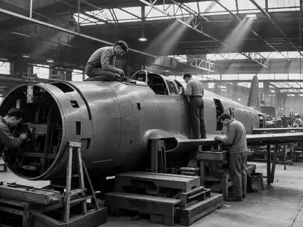 Schwarzweiß-Reportage dokumentiert Fertigung bei Leonardo S.p.A. (IT0003856405) in italienischer Luft- und Rüstungsindustrie - Foto: THN