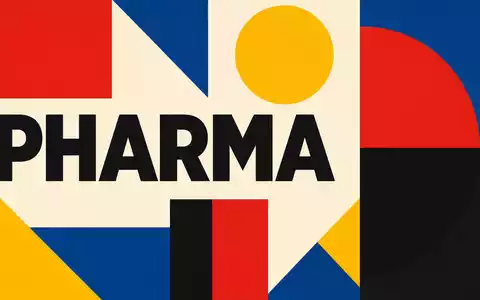 Recordati S.p.A. (IT0003828271) wird hier als Pharma-Unternehmen durch ein geometrisches Bauhaus-Poster mit Sektor-Kürzel symbolisiert - Foto: THN