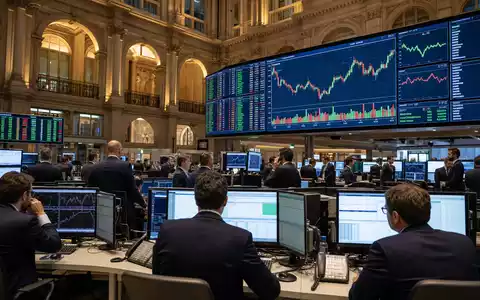 Recordati S.p.A. (IT0003828271) ist an der Borsa Italiana notiert, gezeigt in belebtem Börsen-Handelsraum - Foto: THN