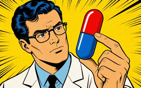 Recordati S.p.A. (IT0003828271) wird als Pharma-Unternehmen durch diese farbenfrohe Pop-Art-Comic-Illustration mit Wissenschaftler dargestellt - Foto: THN