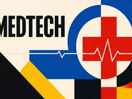 Getinge AB (ISIN SE0000202624) wird hier als geometrisches Bauhaus-Poster mit Sektor-Kürzel MEDTECH und Herzschlaglinie dargestellt - Foto: THN