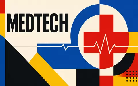 Getinge AB (ISIN SE0000202624) wird hier als geometrisches Bauhaus-Poster mit Sektor-Kürzel MEDTECH und Herzschlaglinie dargestellt - Foto: THN