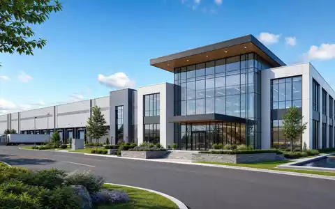 Epiroc AB, ISIN SE0015658109, betreibt moderne Produktionsanlagen weltweit, hier als Architektur-Render sichtbar dargestellt - Foto: THN