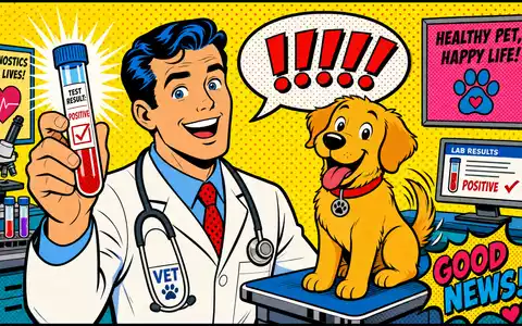 IDEXX Laboratories US45168D1046 Pop Art Comic zeigt fröhliche Tierarzt Veterinärdiagnostik Szene mit Hund - Foto: THN