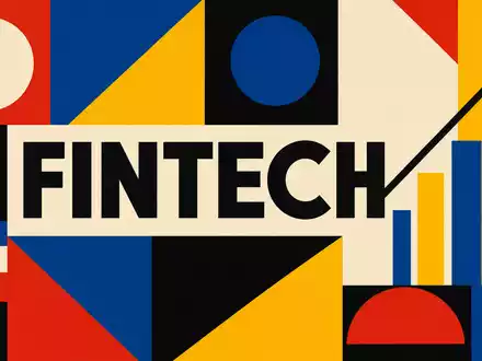 Hypoport SE (DE0005493365) Bauhaus-Poster mit geometrischen Formen und Sektortext FINTECH in Primärfarben Rot und Schwarz - Foto: THN