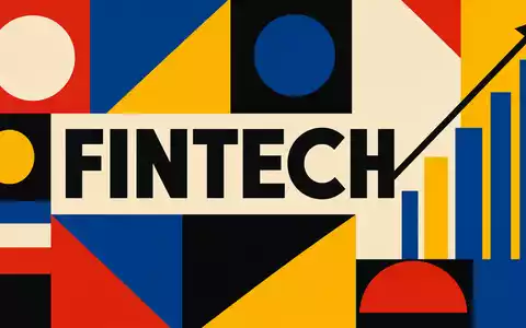 Hypoport SE (DE0005493365) Bauhaus-Poster mit geometrischen Formen und Sektortext FINTECH in Primärfarben Rot und Schwarz - Foto: THN