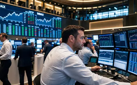 Hypoport SE (DE0005493365) Editorial-Fotografie Frankfurter Börsen-Handelsparkett mit Händlern und SDAX MDAX Sektorcharts auf Bildschirmen - Foto: THN