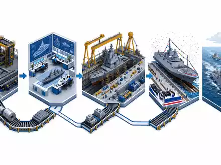 Huntington Ingalls Marineschiffbau Wertschöpfungskette reicht von der Stahlproduktion bis zur fertigen Flotte US4464131063 - Foto: THN