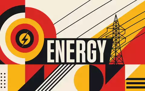 Duke Energy Sektor US26441C2044 als geometrisches Bauhaus-Poster mit fettem ENERGY-Schriftzug in Primärfarben - Foto: THN