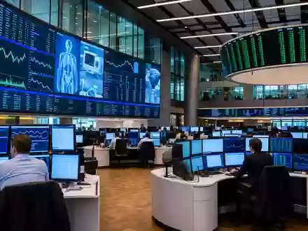 Drägerwerk AG & Co. KGaA Frankfurter Börse Handelsraum Medizintechnik Sektor Kursanzeigen Händler DE0005550636 - Foto: THN