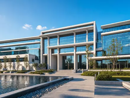 DuPont de Nemours ISIN US26614N1028 modernes Headquarter als Architektur Rendering mit Glasfassade dargestellt - Foto: THN