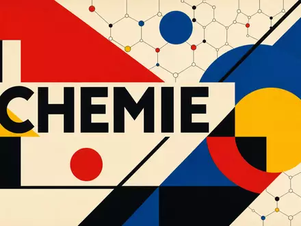 DuPont de Nemours ISIN US26614N1028 als geometrisches Bauhaus Poster mit Sektor Text CHEMIE gestaltet - Foto: THN