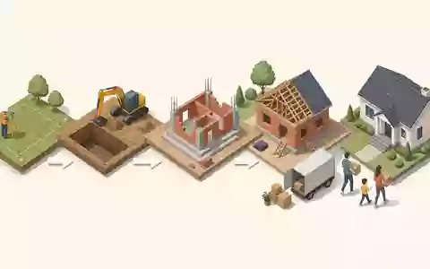 Isometrische 3D-Grafik zeigt Wertschöpfungskette vom Grundstück bis Einzug, passend zu Barratt Developments plc, ISIN GB0000811801 - Foto: THN