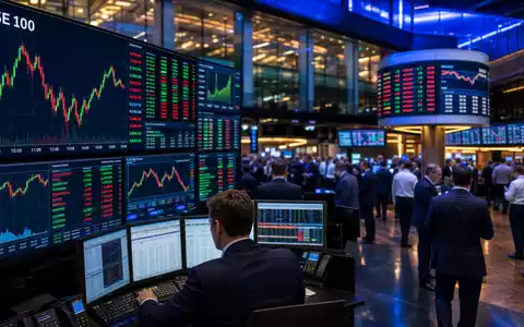Börsen-Editorial mit FTSE-100-Charts an der Londoner Börse illustriert Kapitalmarktumfeld von Barratt Developments plc, ISIN GB0000811801 - Foto: THN