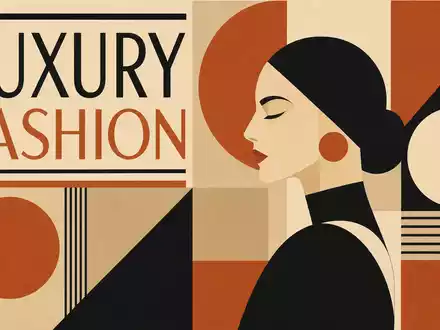 Geometrisches Bauhaus-Poster mit Sektortext repräsentiert Burberry Group plc, ISIN GB0031743007, im Bereich Luxusmode und Fashion - Foto: THN