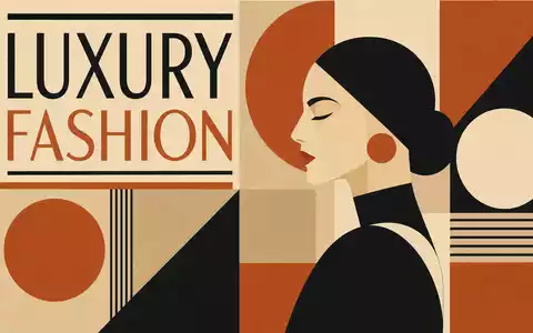 Geometrisches Bauhaus-Poster mit Sektortext repräsentiert Burberry Group plc, ISIN GB0031743007, im Bereich Luxusmode und Fashion - Foto: THN