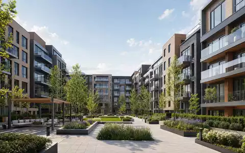 Architektur-Render einer modernen Wohnanlage repräsentiert Persimmon plc GB0030927254 im britischen Segment Wohnungsbau-Entwicklung insgesamt - Foto: THN