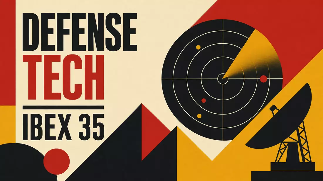 Bauhaus Poster Defense Tech IBEX 35, Indra Sistemas S.A. ES0118594417 geometrisch
