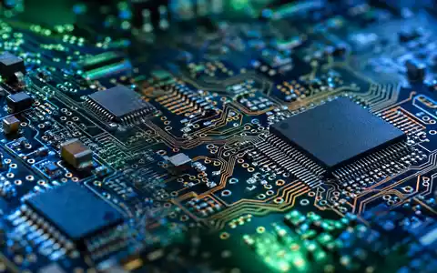 Makroaufnahme einer Leiterplatte veranschaulicht die technologische Basis der Produkte von Indra Sistemas S.A. ES0118594417 detailreich - Foto: THN
